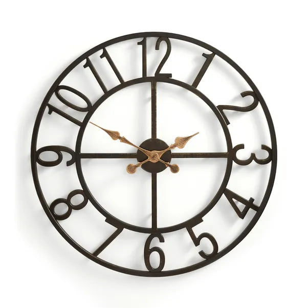 SKELETON Indoor Outdoor Wall Clock Black 70cm - S R Originals