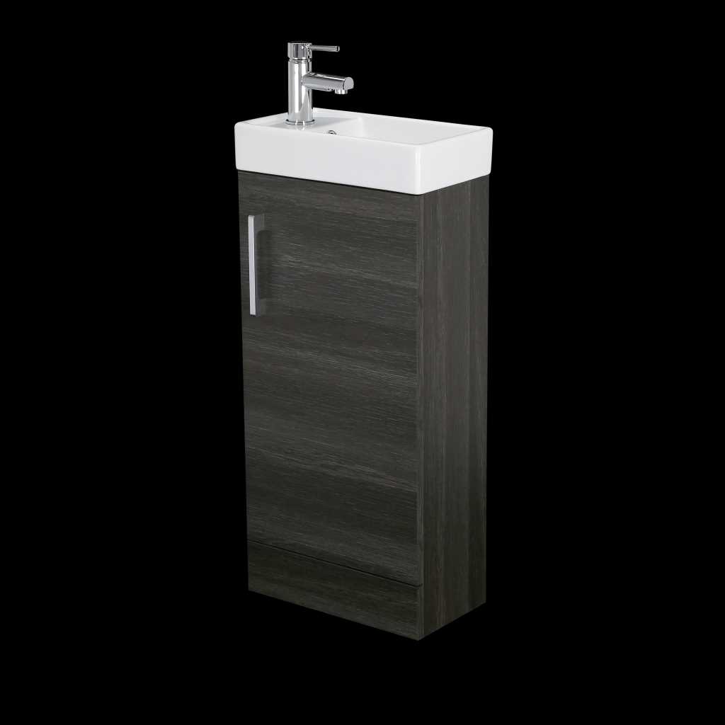 ARTIS Breeze Grey Wood Freestanding Cloakroom Vanity Unit 400mm - S R Originals