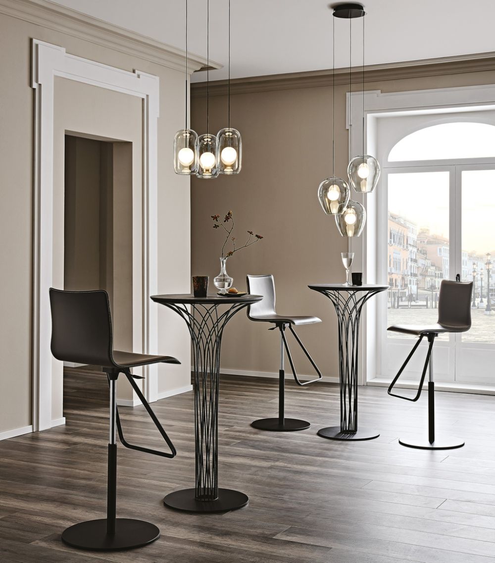 CATTELAN Chromed Steel and Leather Toto Stool - S R Originals