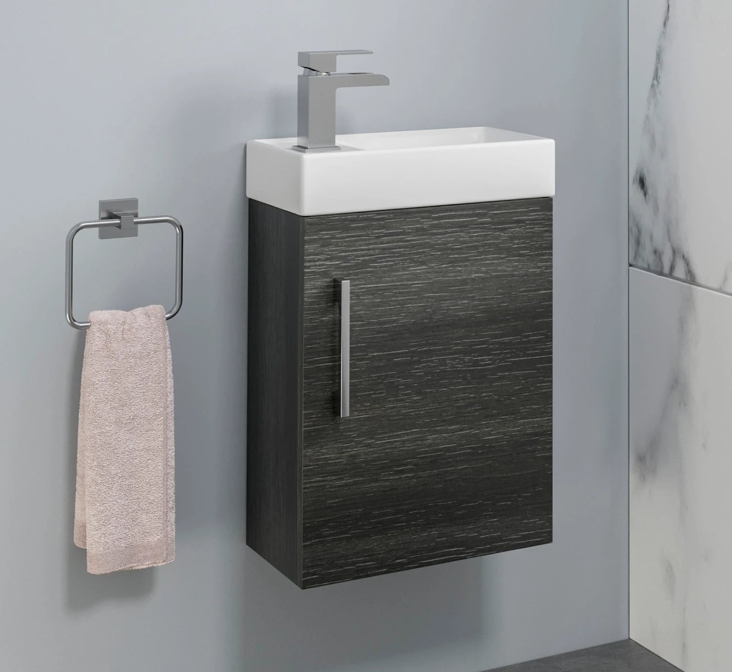 ARTIS Breeze Grey Wall Hung Cloakroom Vanity Unit 400mm - S R Originals 