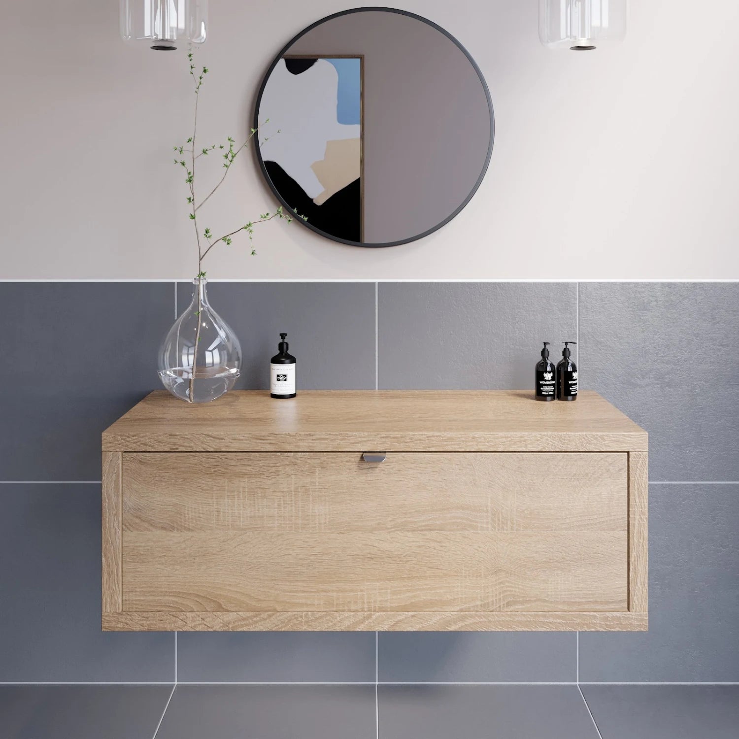 VITUSSO Garda Wood Wall Hung Vanity Unit - 1100mm Width - S R Originals