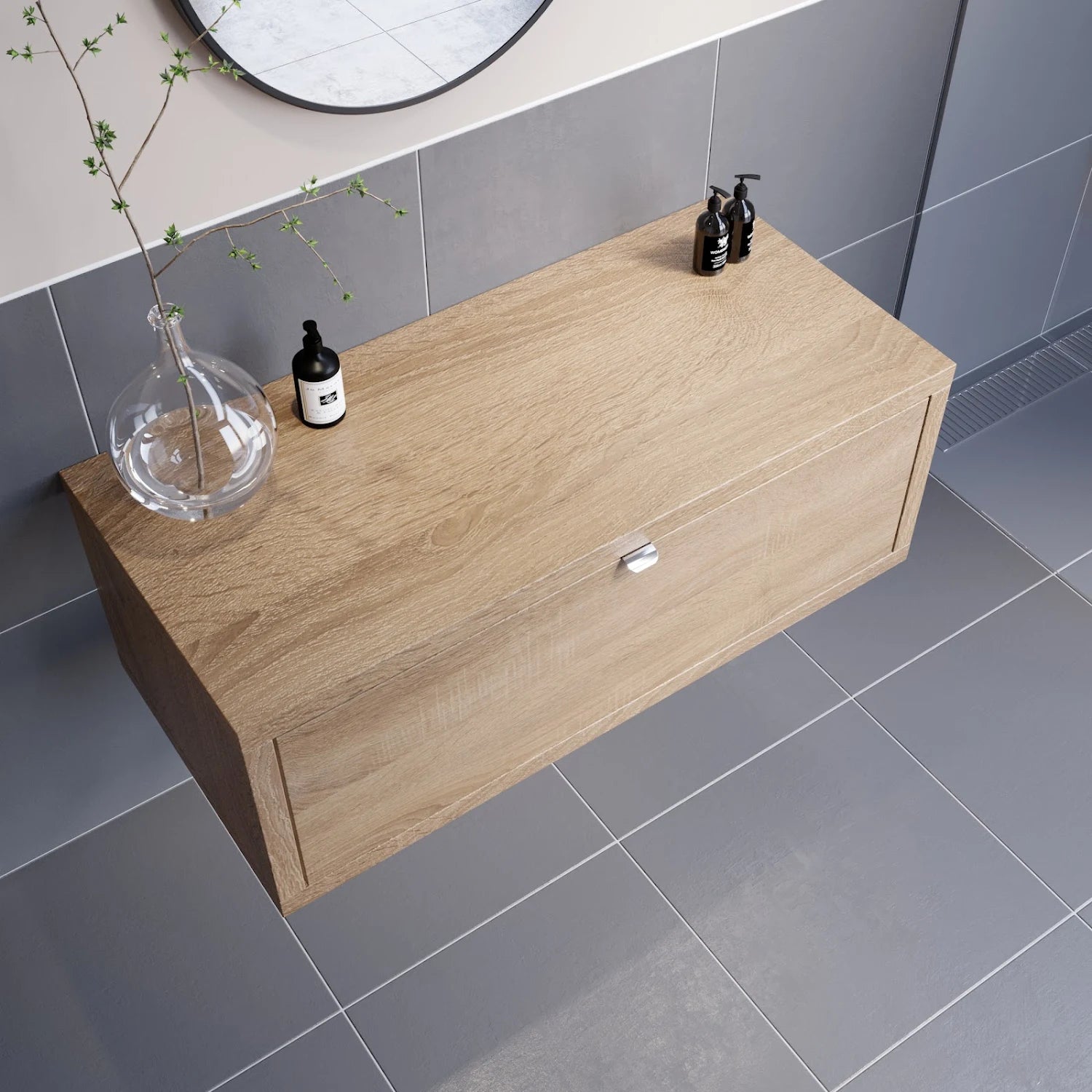 VITUSSO Garda Wood Wall Hung Vanity Unit - 1100mm Width - S R Originals