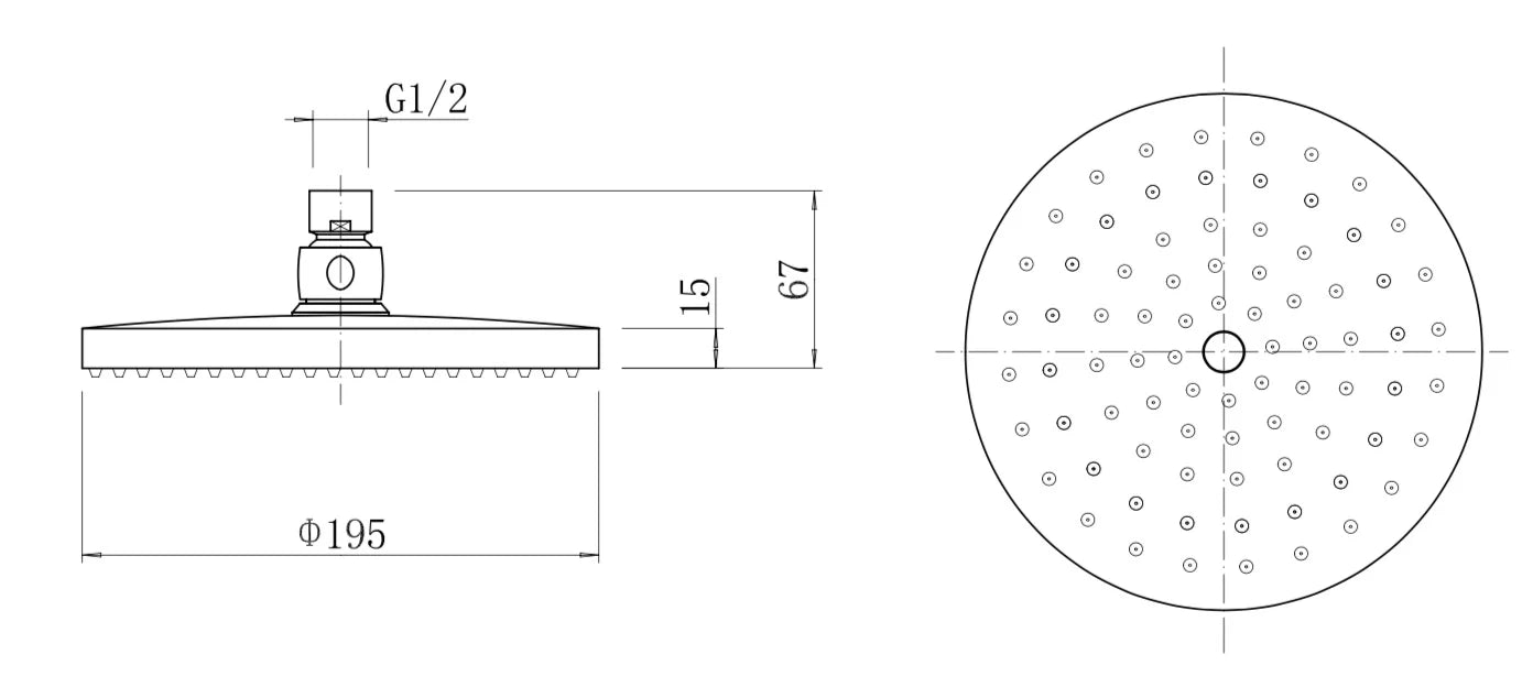 ESSENTIALS Concealed Stick Shower with Wall Mounted Fixed Shower Head - S R Originals