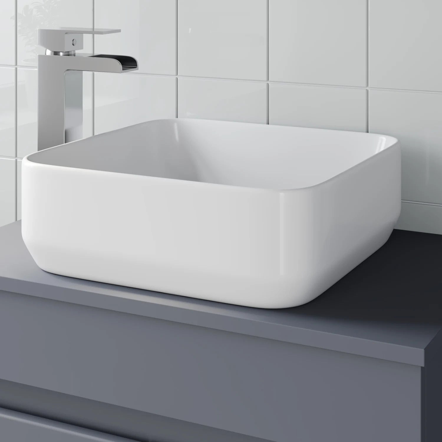 AFFINE Cannes Countertop Basin - 365 x 365mm - S R Originals