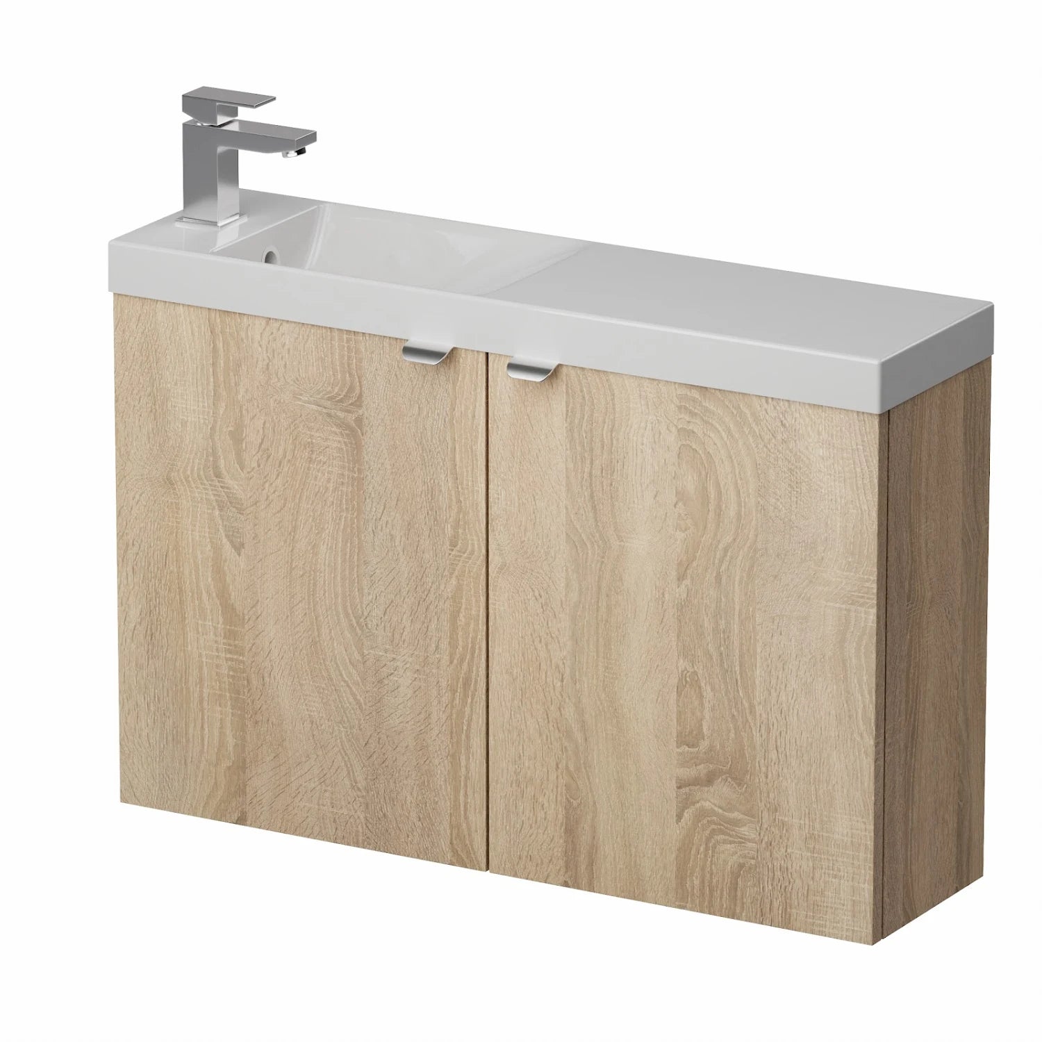 VITUSSO Garda Wood Wall Hung Cloakroom Vanity Unit - 800mm - S R Originals