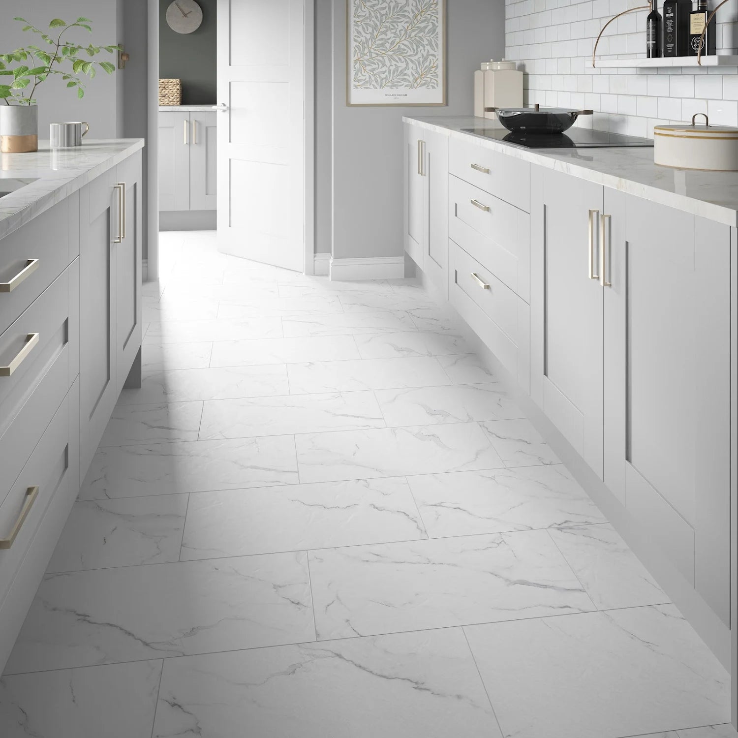 AMIATA Marble White SPC Click Vinyl Flooring 1.86m² - S R Originals