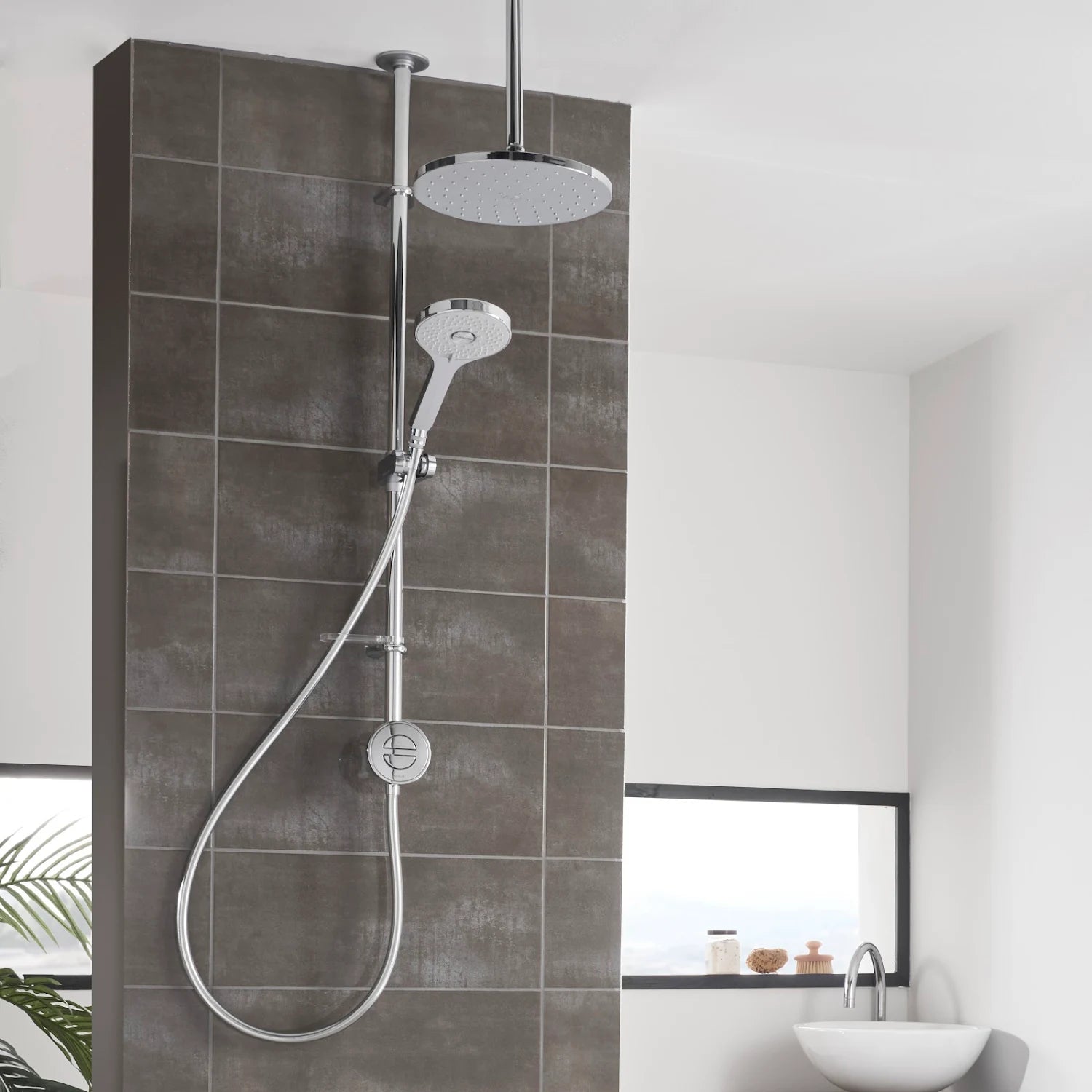 AQUALISA Unity Q Smart Shower - Exposed with Adjustable & Ceiling Fixed Head (HP/Combi) - S R Originals