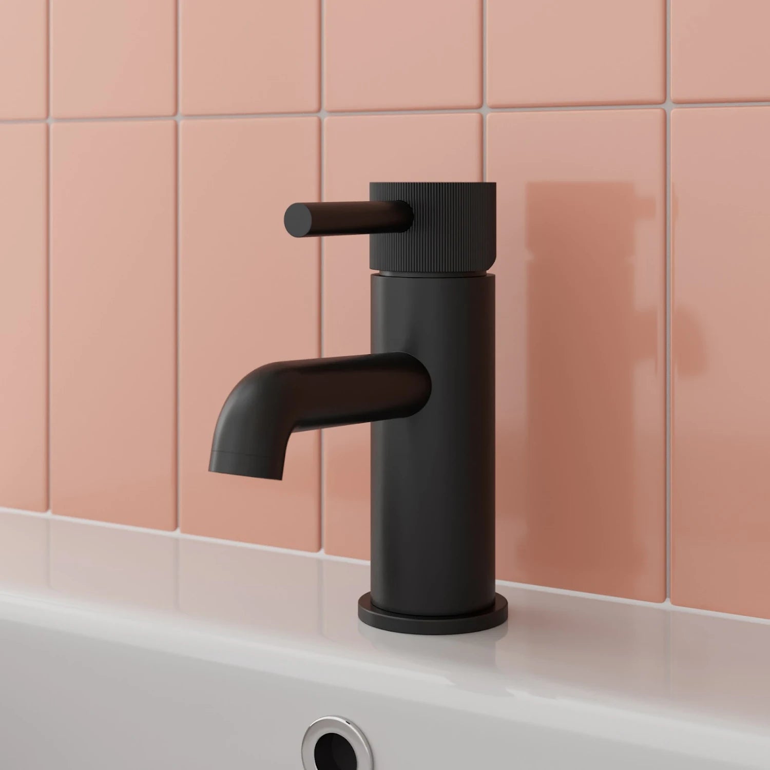 MERANO Fluted Basin Mixer Tap - Matt Black - S R Originals