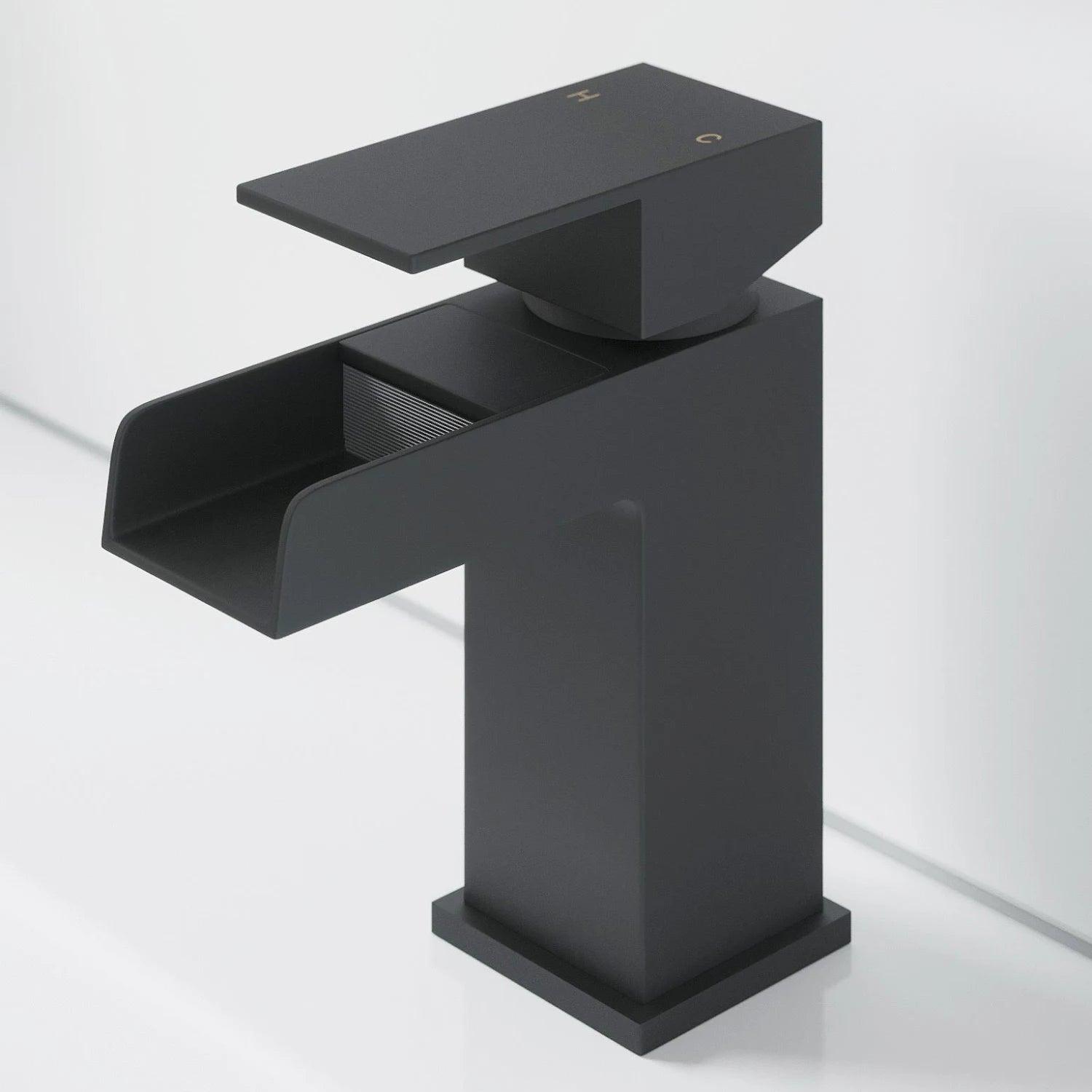 ARCHITECKT Dakota Basin Mixer Waterfall Tap - Black Finish -S R Originals