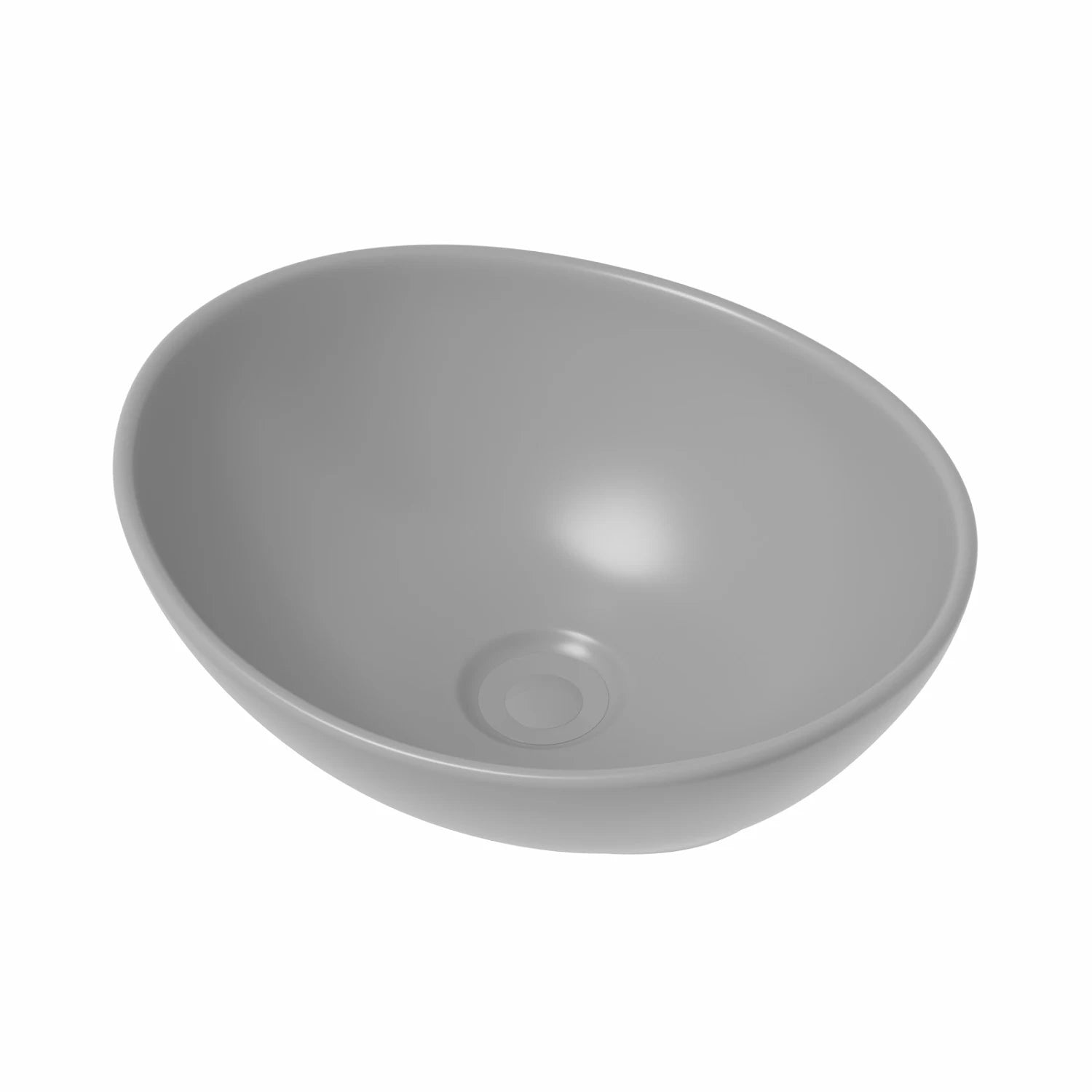 AFFINE Oval Countertop Basin Matt Grey - 408 x 330mm - S R Originals