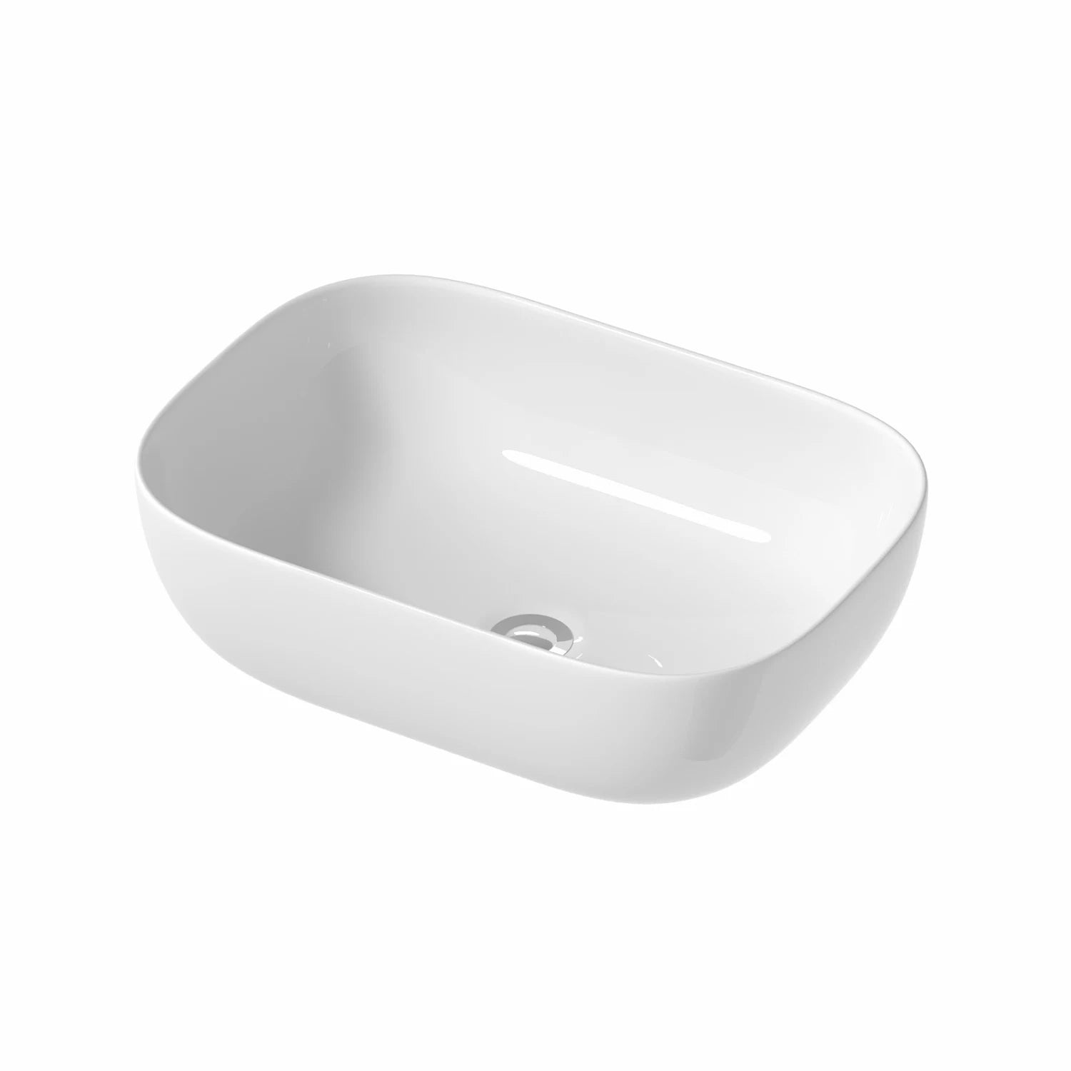 AFFINE Rectangular Countertop Basin Gloss White - 465 x 325mm - S R Originals