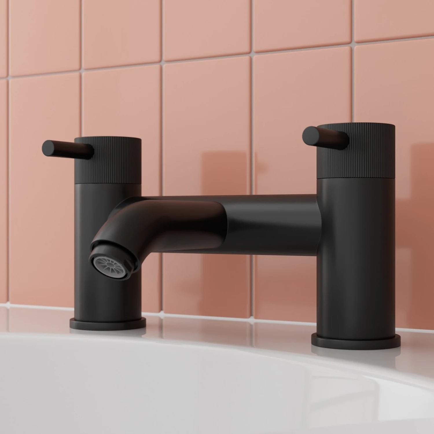 MERANO Fluted Bath Mixer Tap - Matt Black - S R Originals