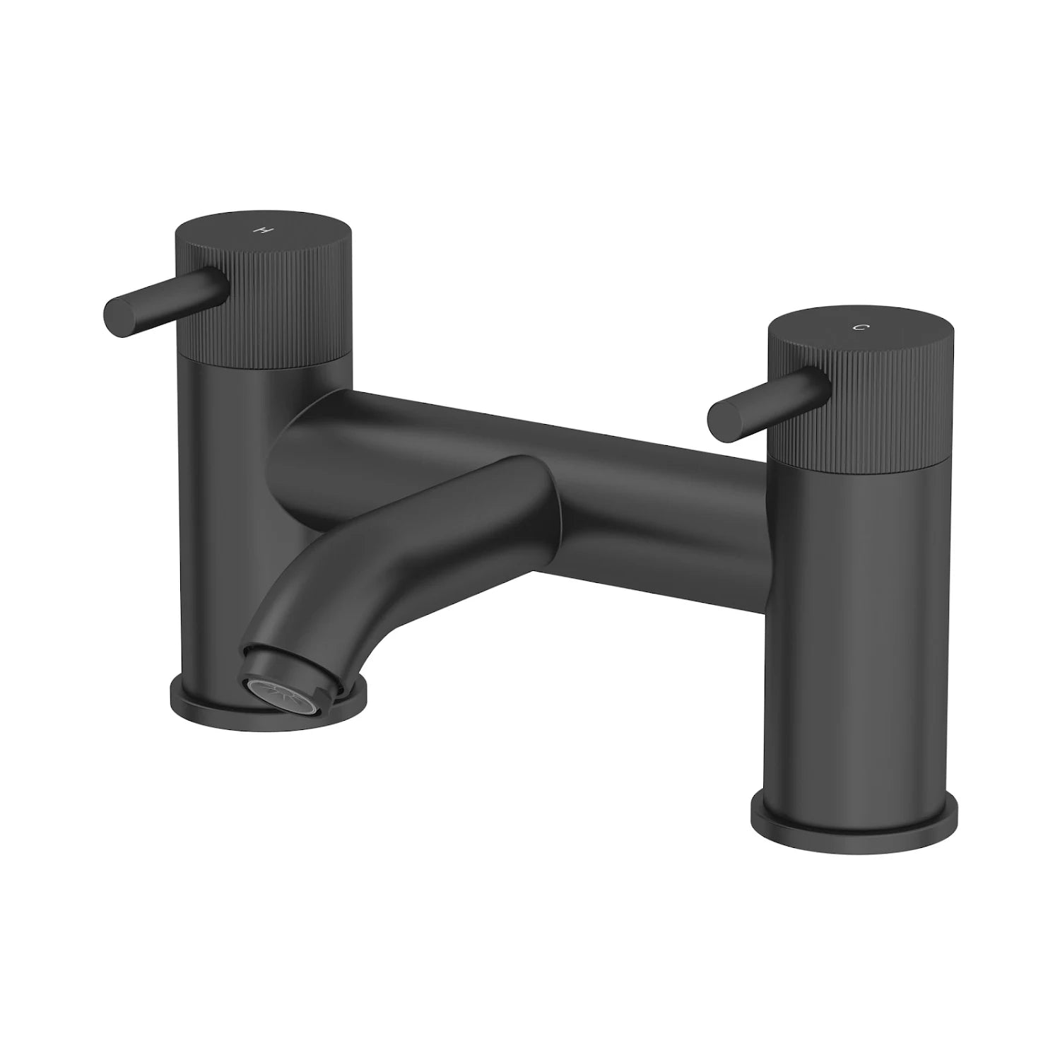 MERANO Fluted Bath Mixer Tap - Matt Black - S R Originals