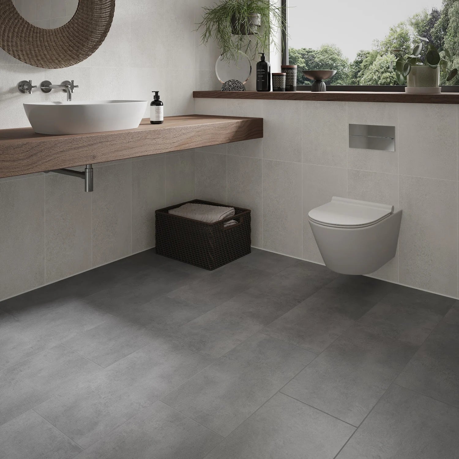 AMIATA Concrete Grey SPC Click Vinyl Flooring 1.86m² - S R Originals