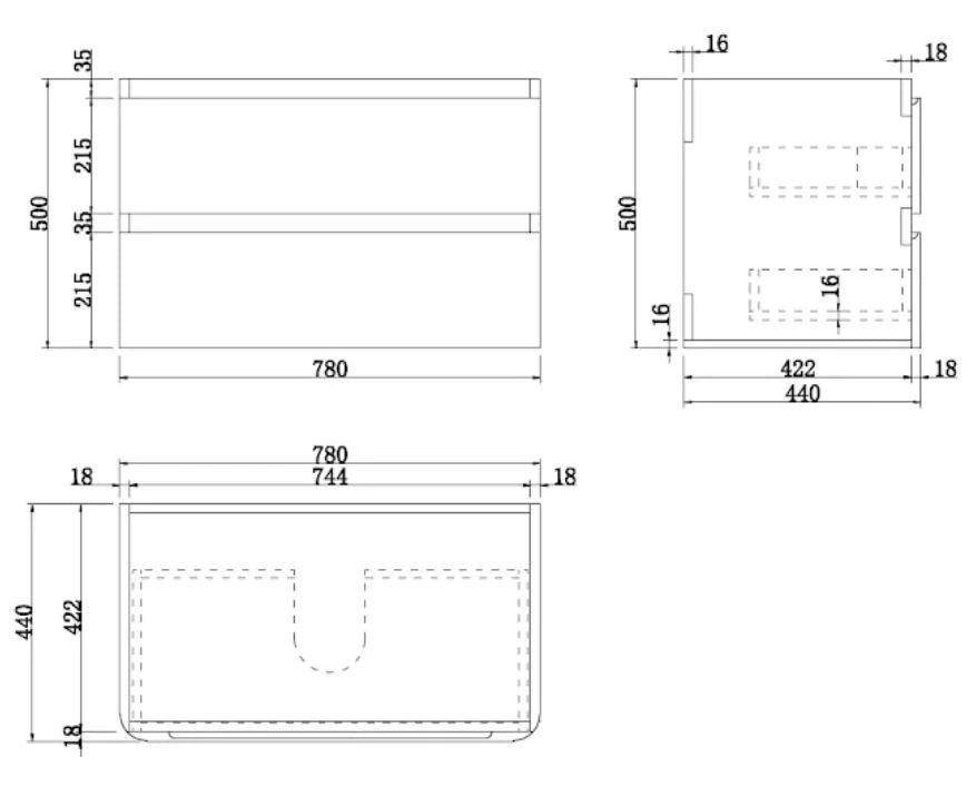 REGIS Forma Wood Wall Hung Vanity Unit & Affine Croix Countertop Basin 800mm - S R originals