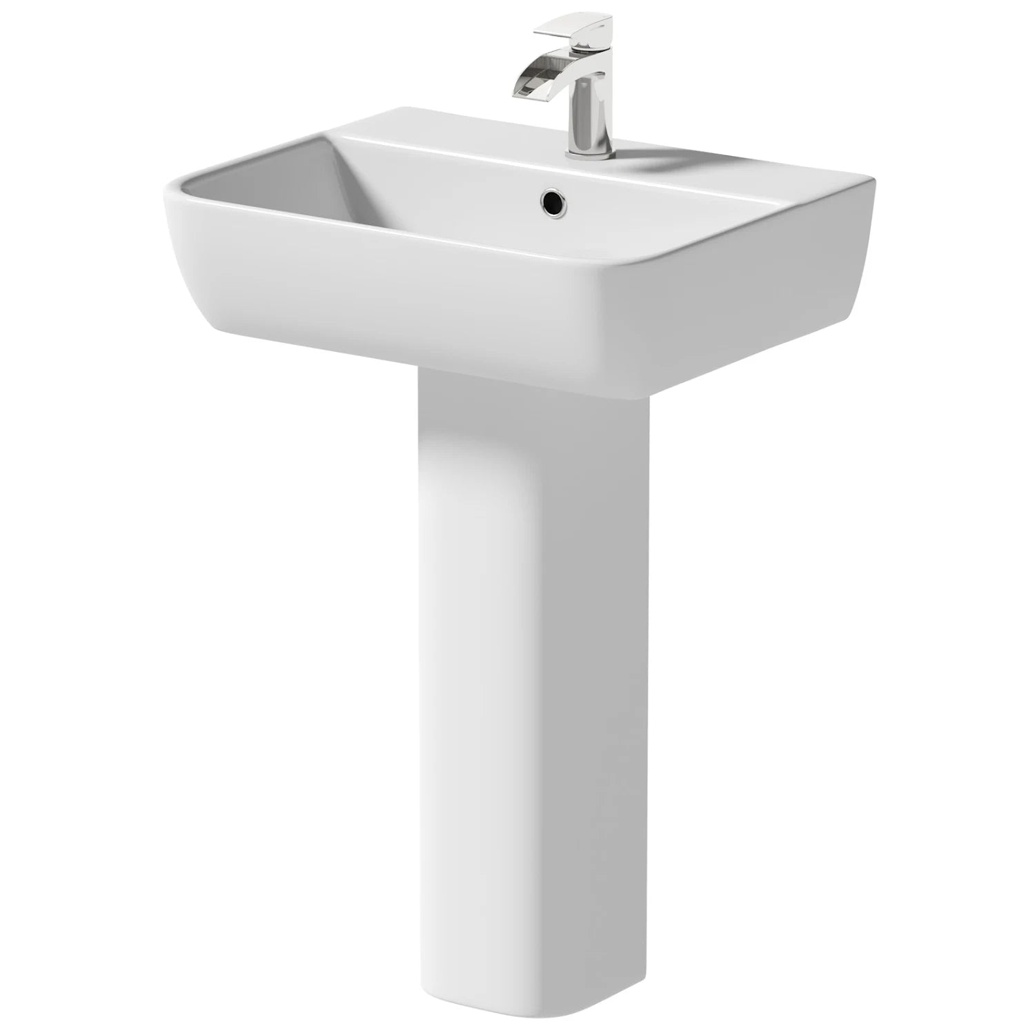 AFFINE Provence Full Pedestal 550mm 1 Tap Hole Bathroom Basin - S R Originals