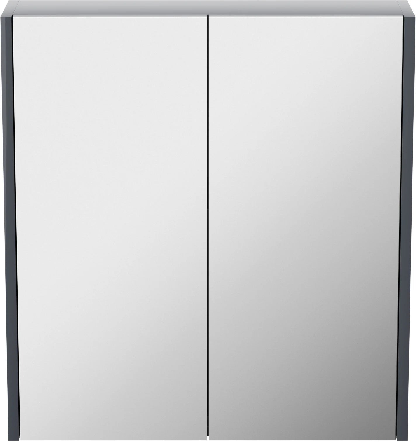 ARTIS Grey Gloss Double Door Mirror Cabinet 650 x 600mm - S R Originals