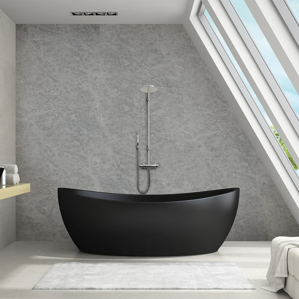 BC DESIGNS Boat Bath Matt Black - 1580 x 750mm - S R Originals